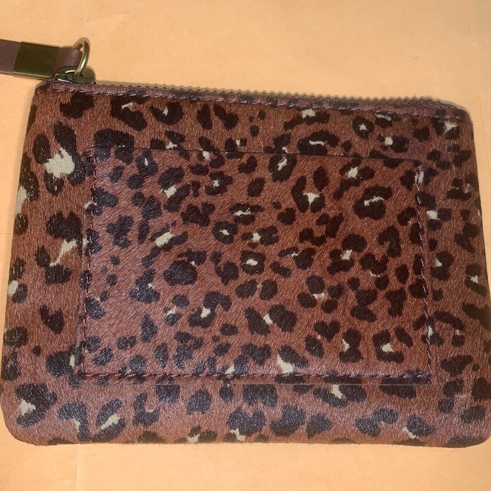 NEW Madewell Small Genuine Calf Hair Zip Pouch